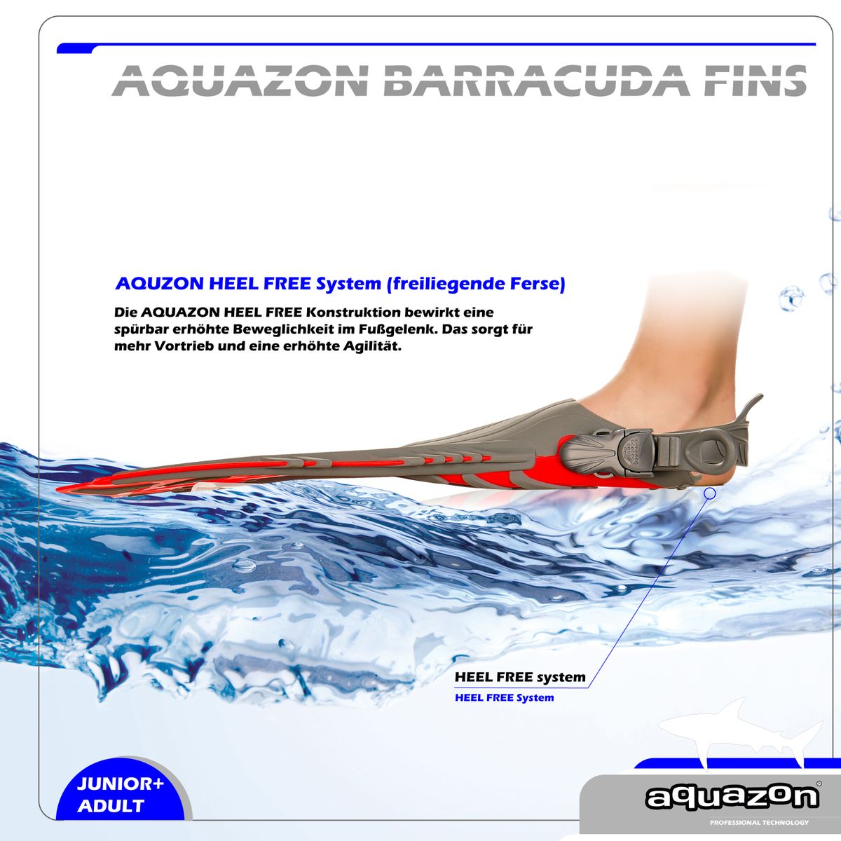 AQUAZON BARRACUDA Schwimmflossen, Schnorchelflossen