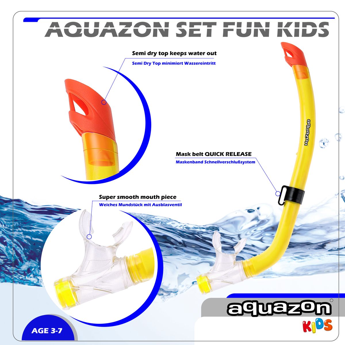 FUN mit Schnorchel, Schnorchelset, Kinder von 3-7 Jahren