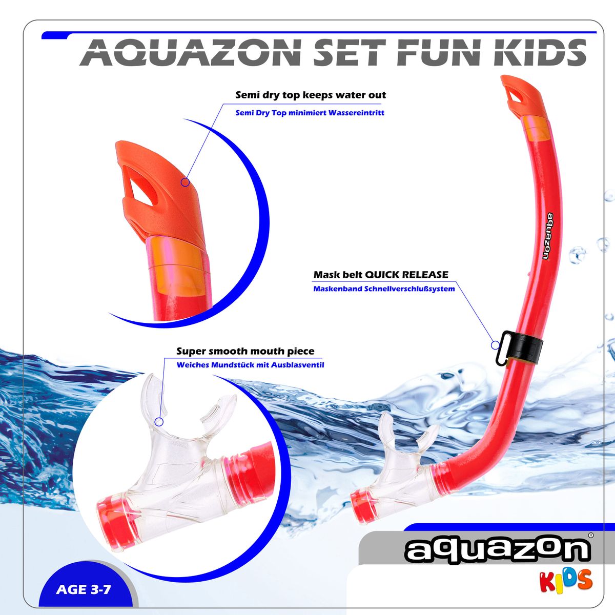 FUN mit Schnorchel, Schnorchelset, Kinder von 3-7 Jahren