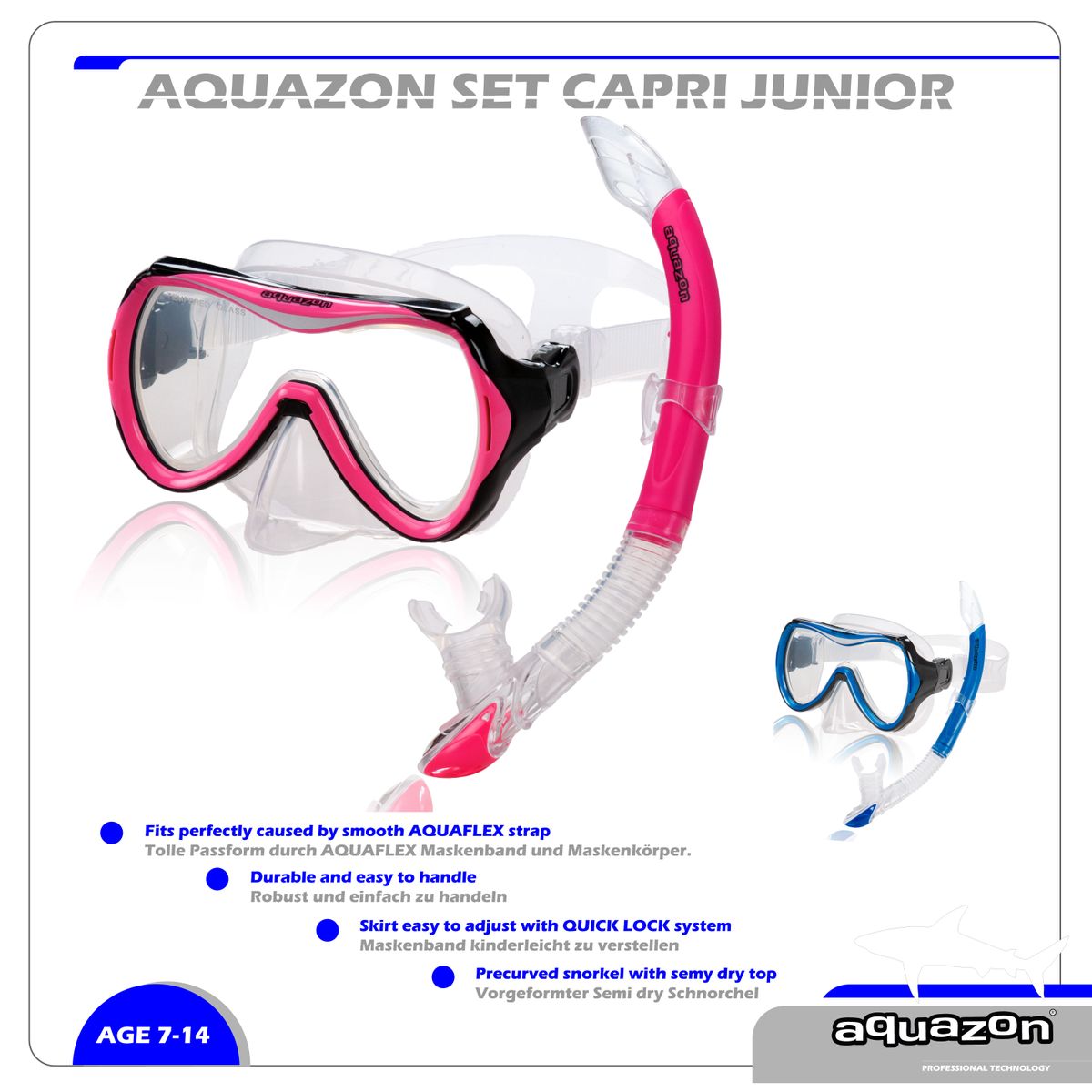 CAPRI mit Schnorchel, hochwertiges Schnorchelset, Kinder