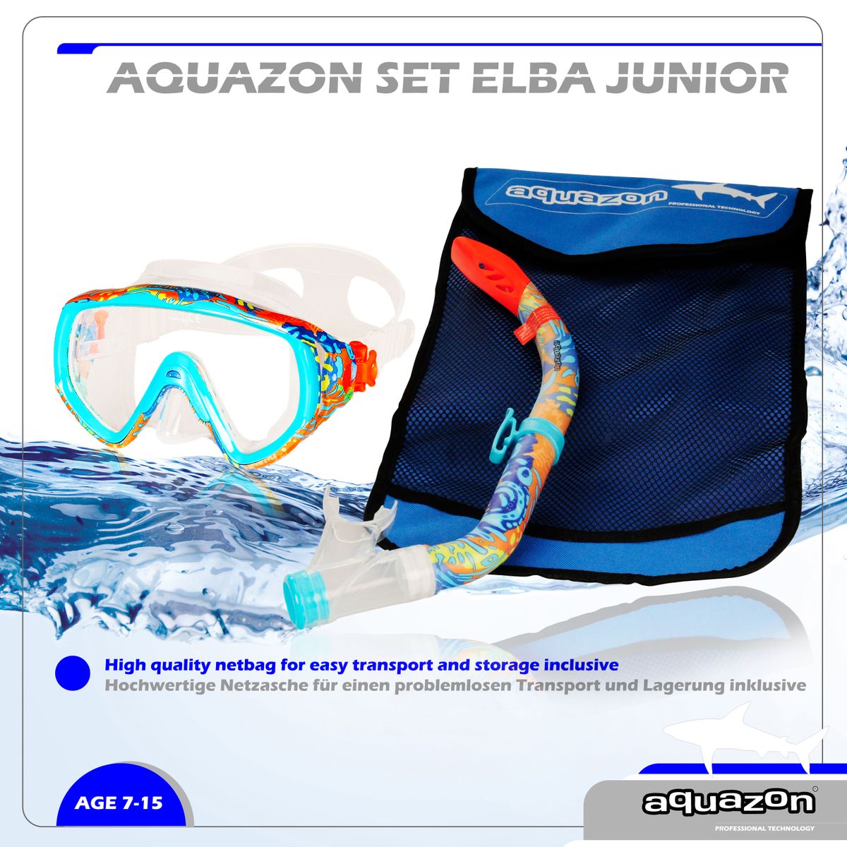 ELBA mit Schnorchel, Schnorchelset, Kinder 7-14 Jahre