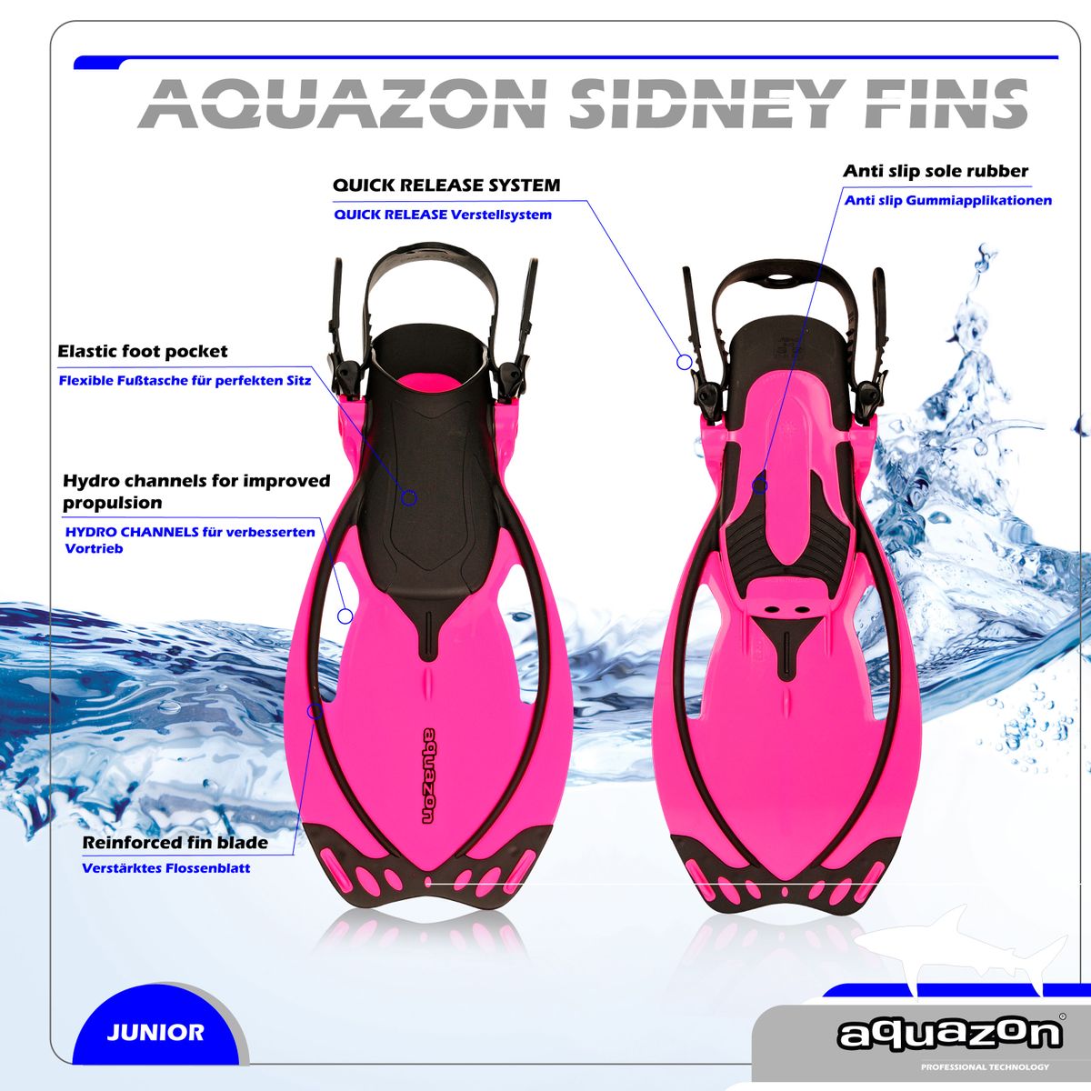 SIDNEY Schwimmflossen, Schnorchelflossen, Taucherflossen