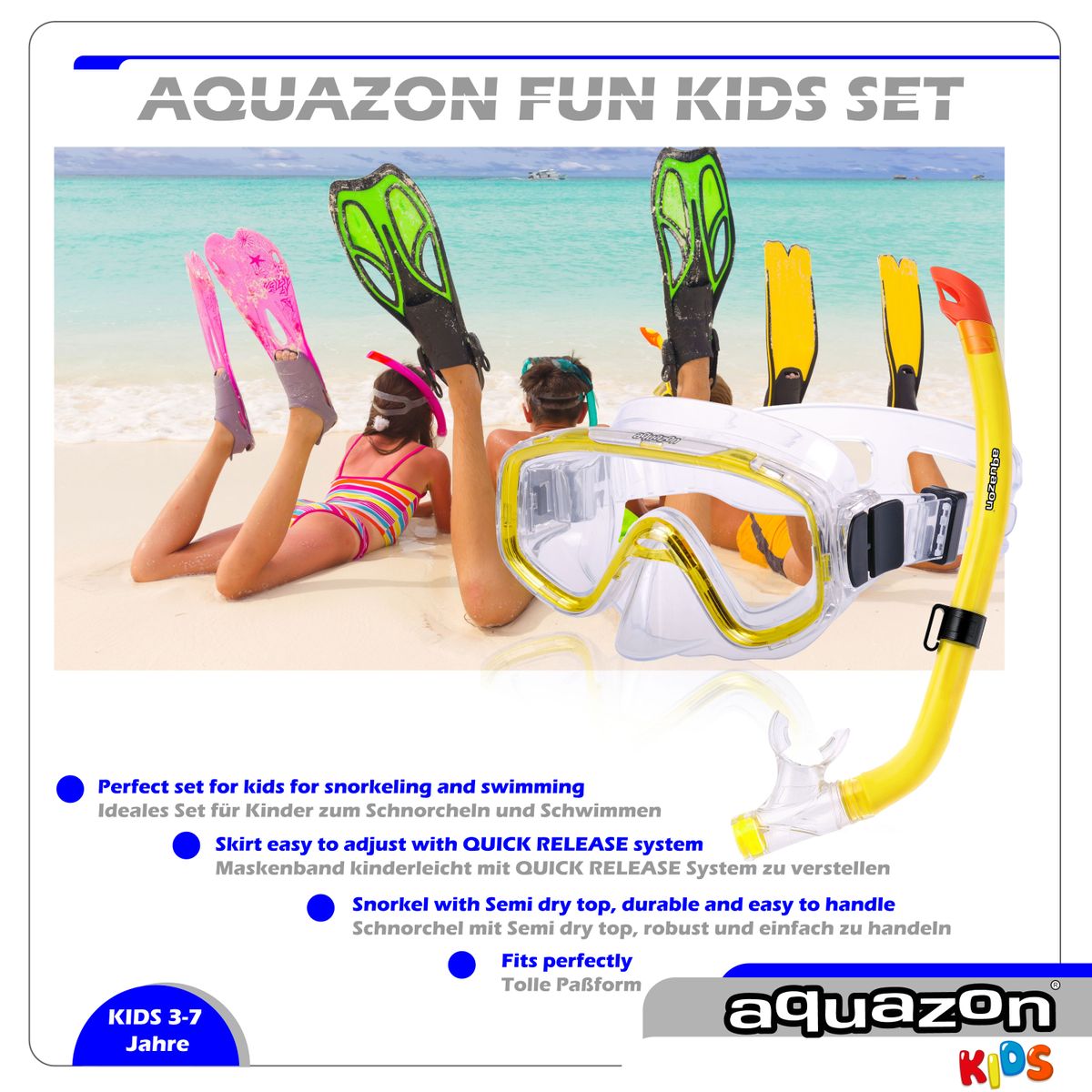 FUN mit Schnorchel, Schnorchelset, Kinder von 3-7 Jahren