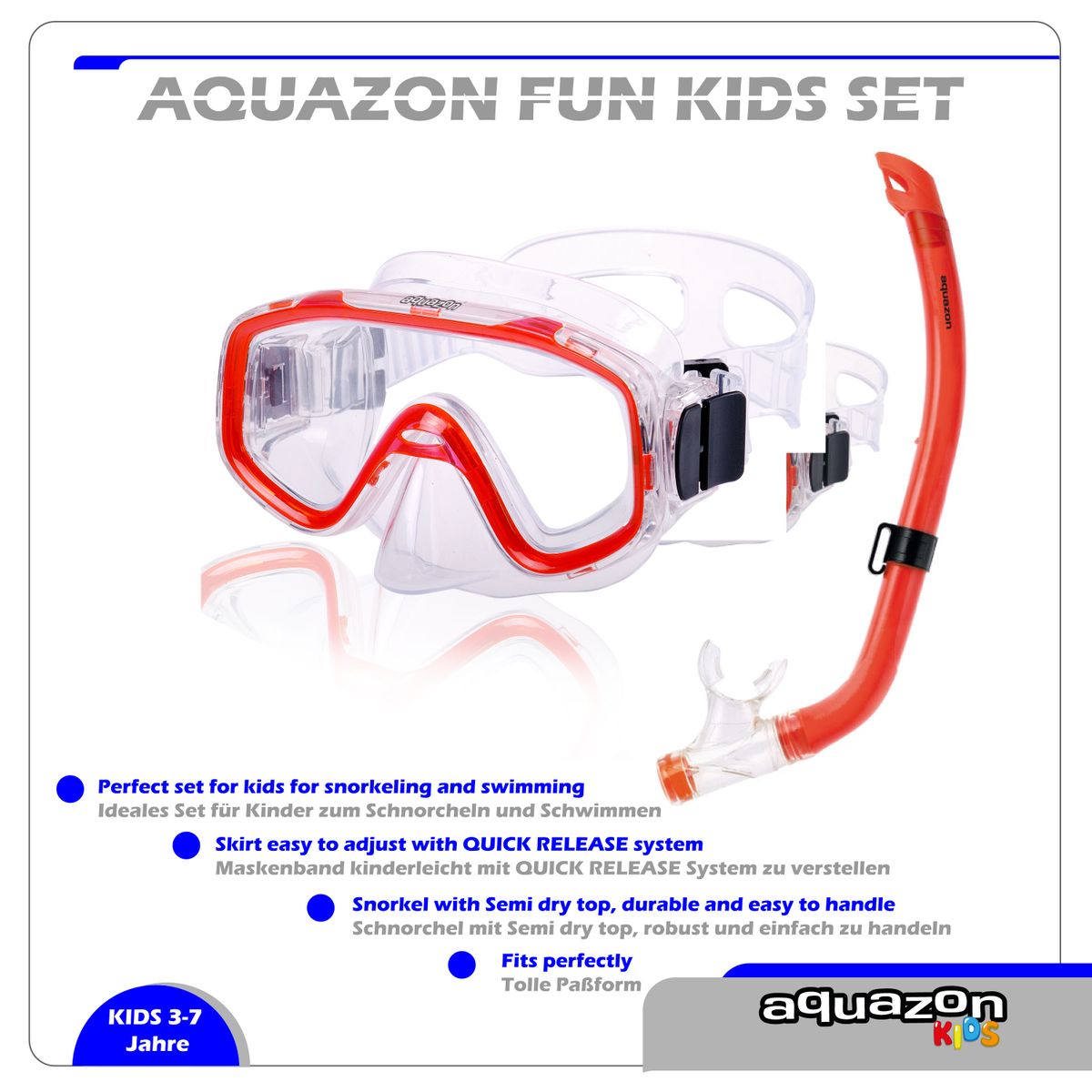 FUN mit Schnorchel, Schnorchelset, Kinder von 3-7 Jahren