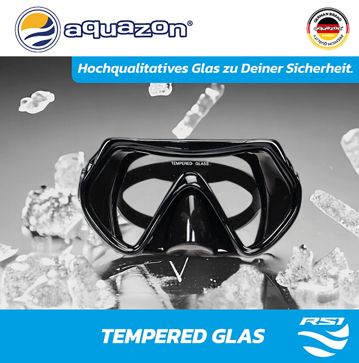 RS1 Schnorchelmaske für Erwachsene Professionelle Qualität, Anti Fog