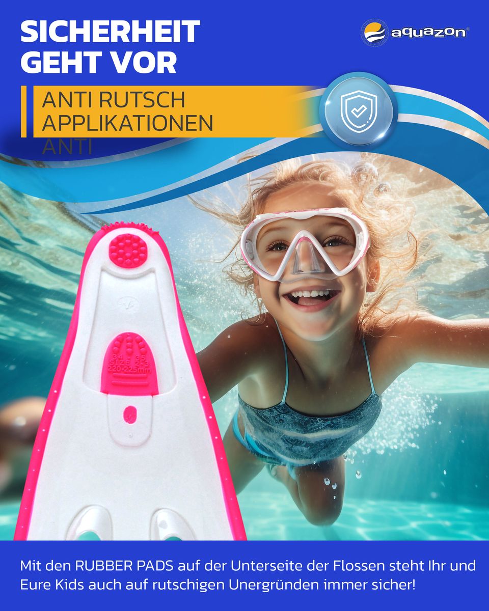 FLIPPER Robuste Schnorchel- Schwimmflossen für Kinder, Damen