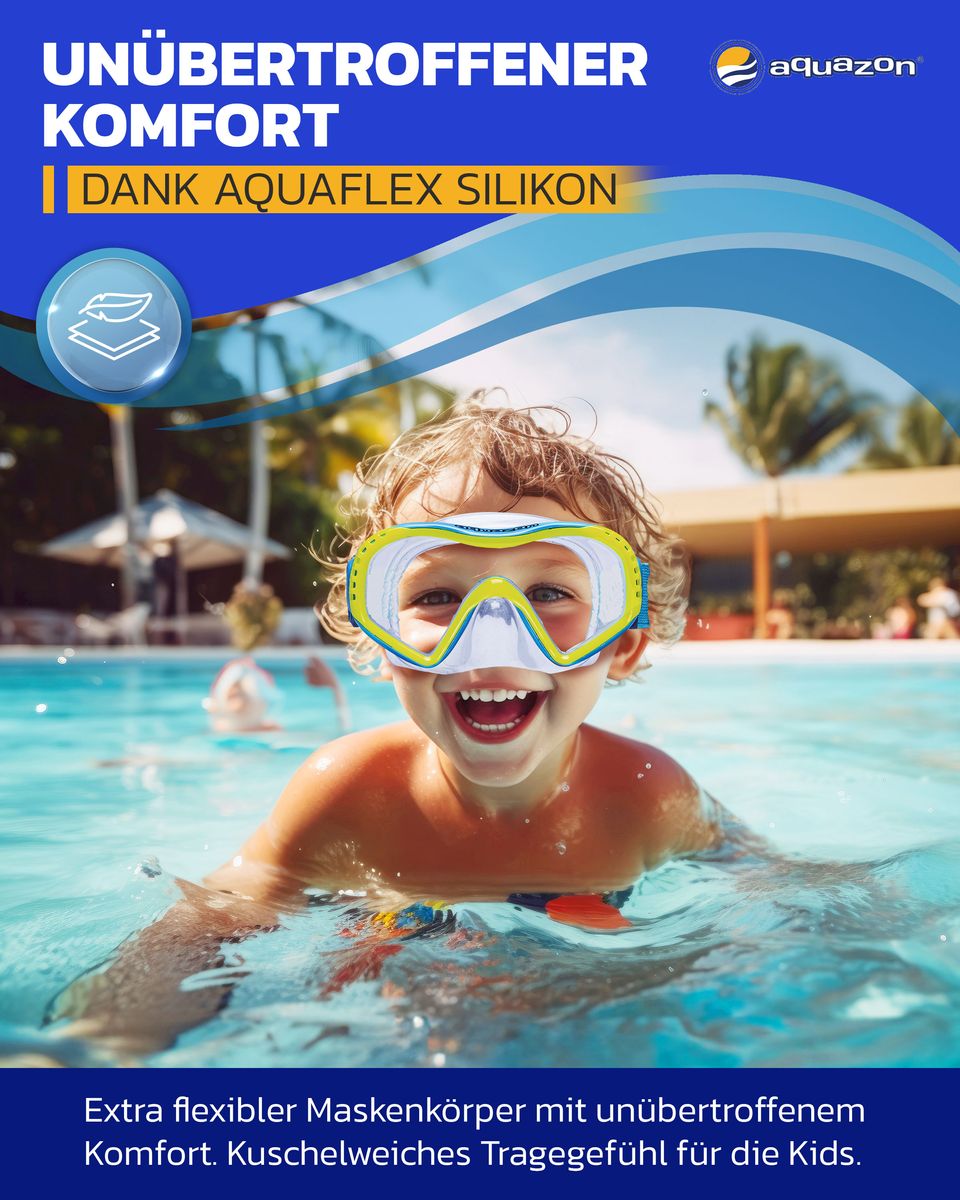 STARFISH Kinder Schnorchelbrille 7-12 Jahre mit Textil Kopfband