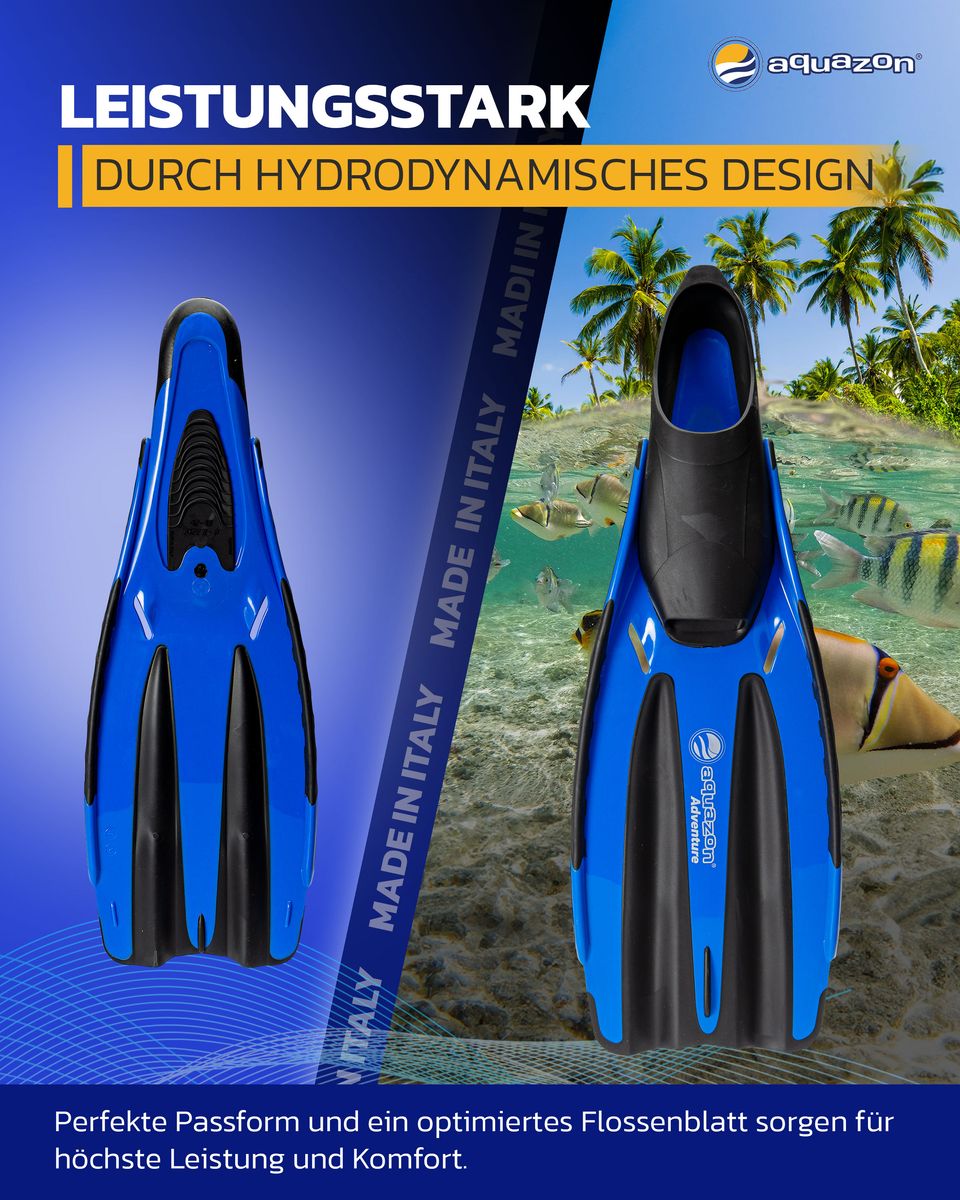 ADVENTURE PRO Schnorchelflossen, Taucherflossen für Erwachsene