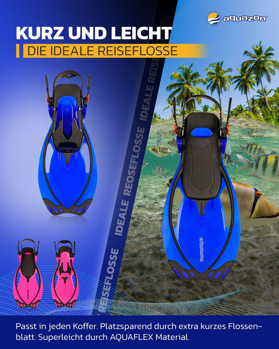 MIAMI mit Schnorchel und Flossen, Schnorchelset, für Kinder