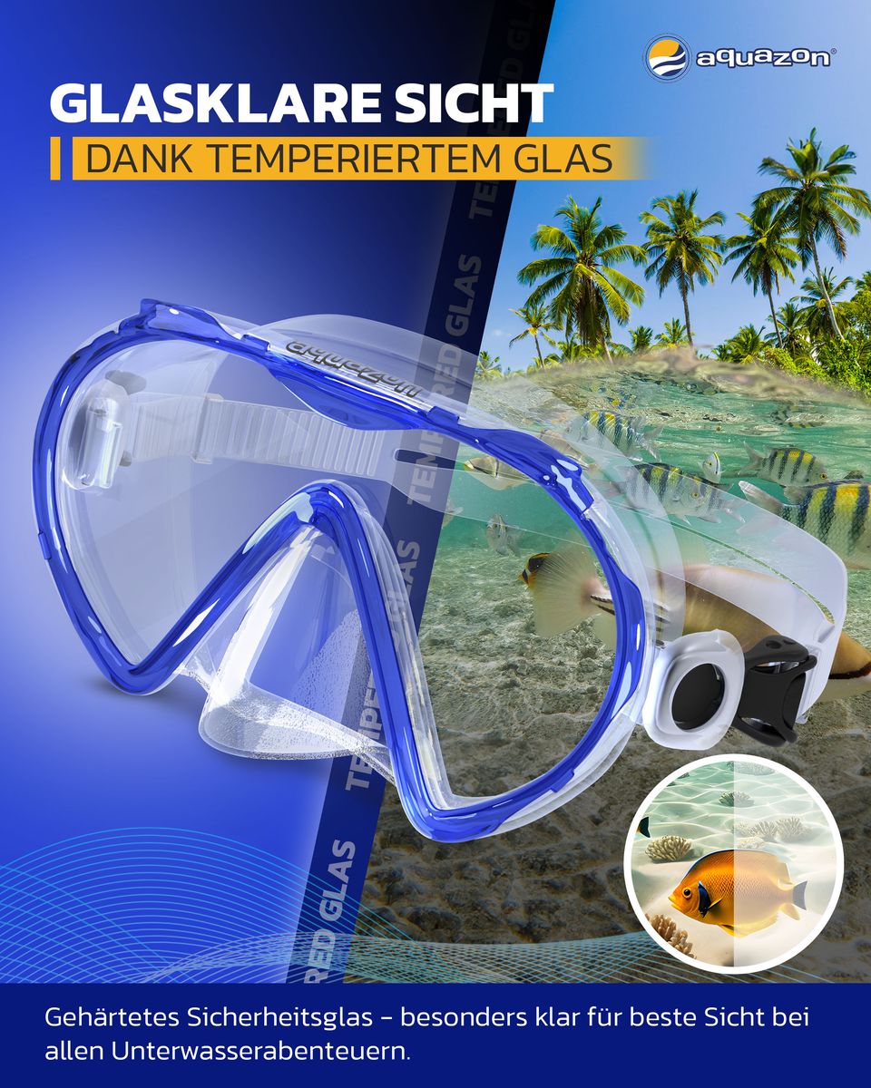 BEACH, Schnorchelbrille für Kinder 7-12 Jahre, Silikon