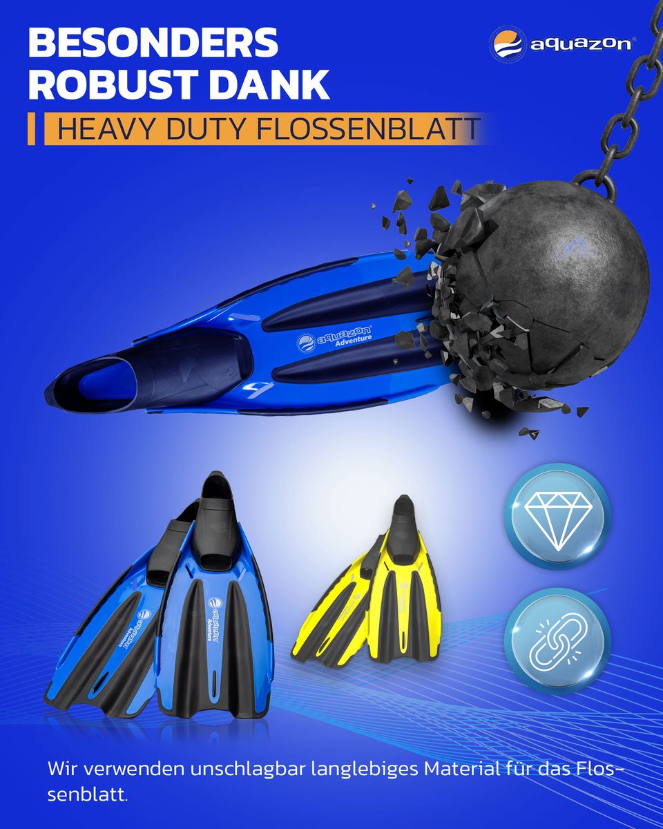 ADVENTURE PRO Schnorchelflossen, Taucherflossen für Erwachsene