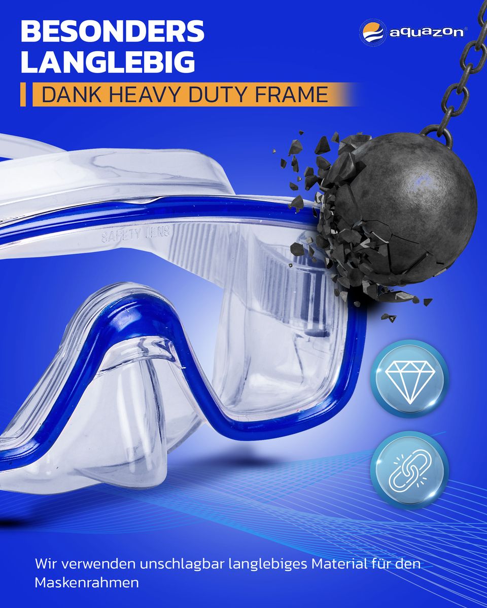 FUN Schnorchelbrille für Kinder 3-7 Jahre, tolle Passform, sehr robust