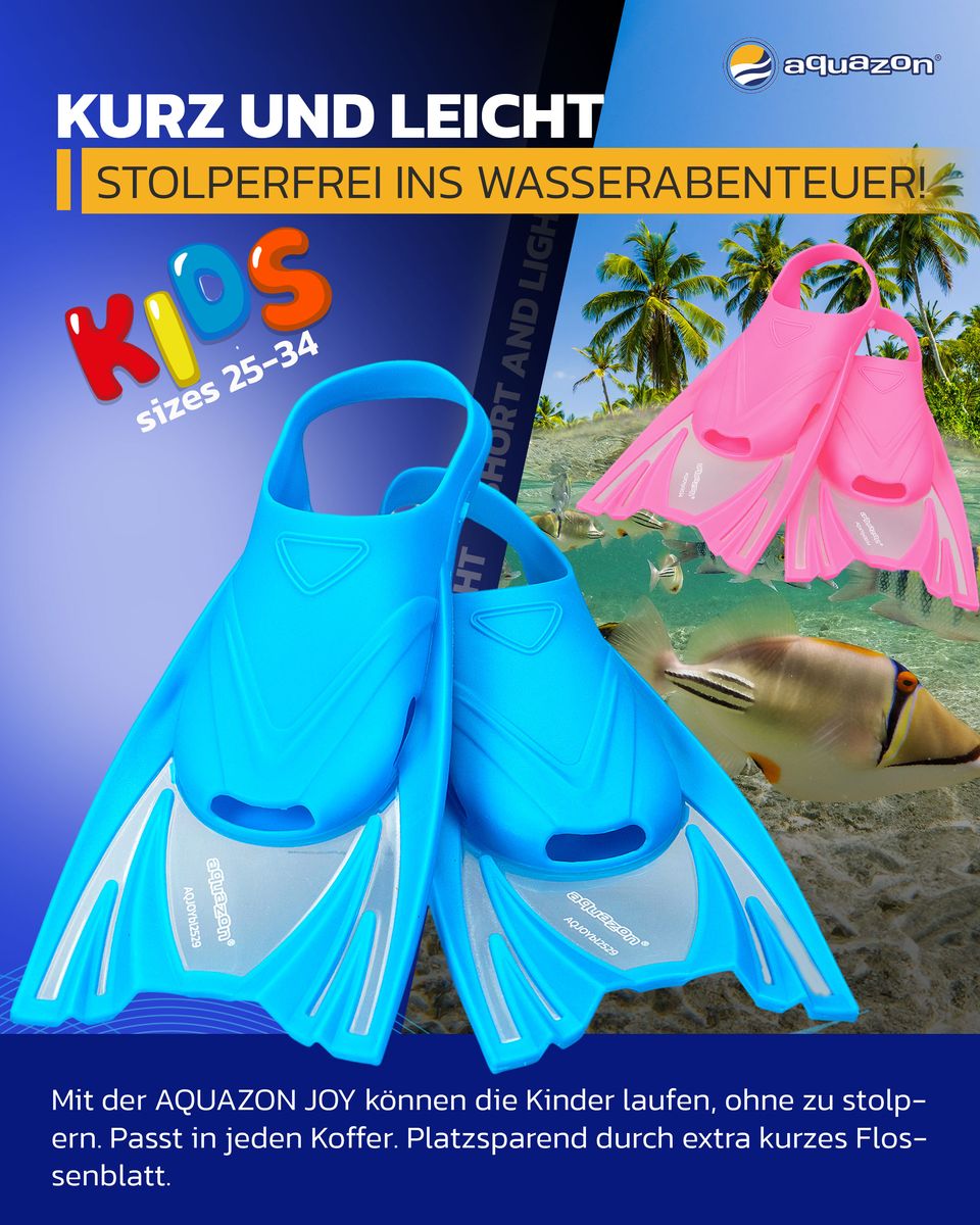 Kinder Schwimmflossen JOY, leicht anzuziehen in Größen 28 - 35