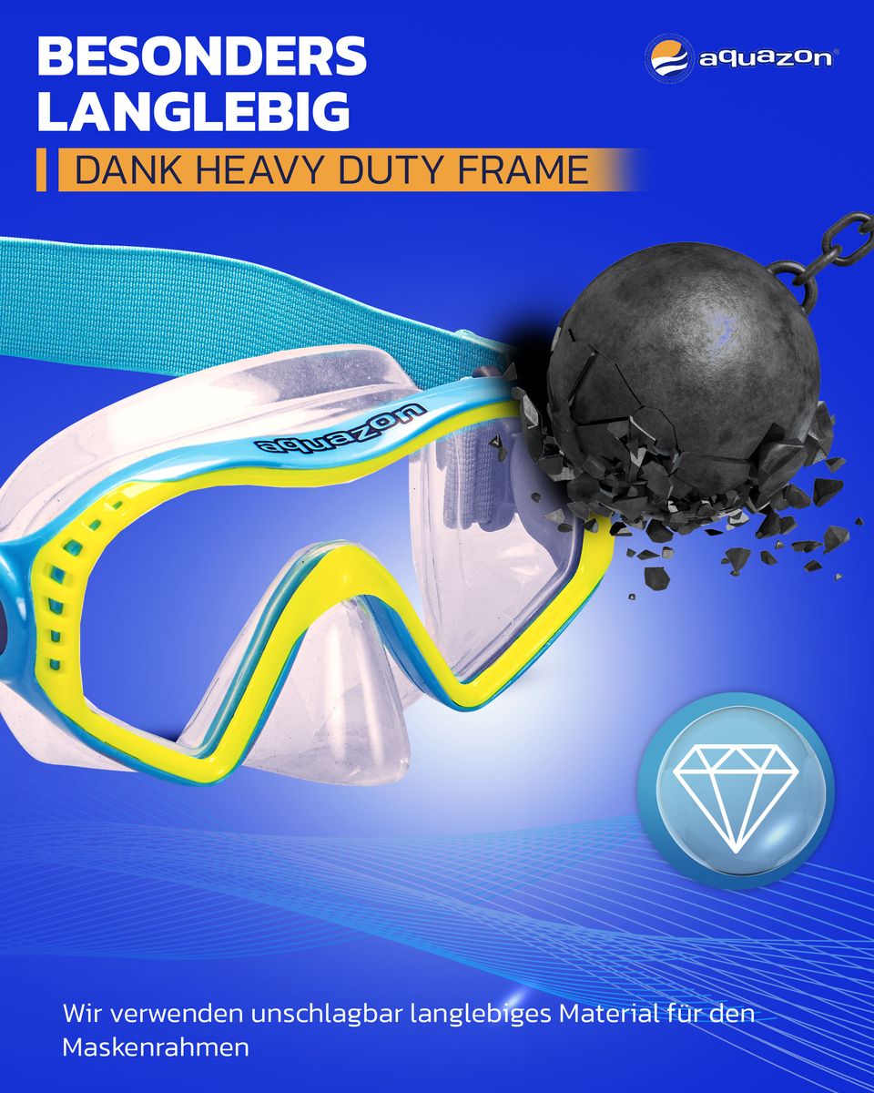 STARFISH Kinder Schnorchelbrille 7-12 Jahre mit Textil Kopfband