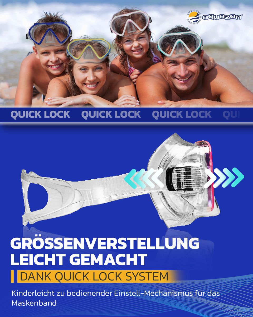 FUN Schnorchelbrille für Kinder 3-7 Jahre, tolle Passform, sehr robust