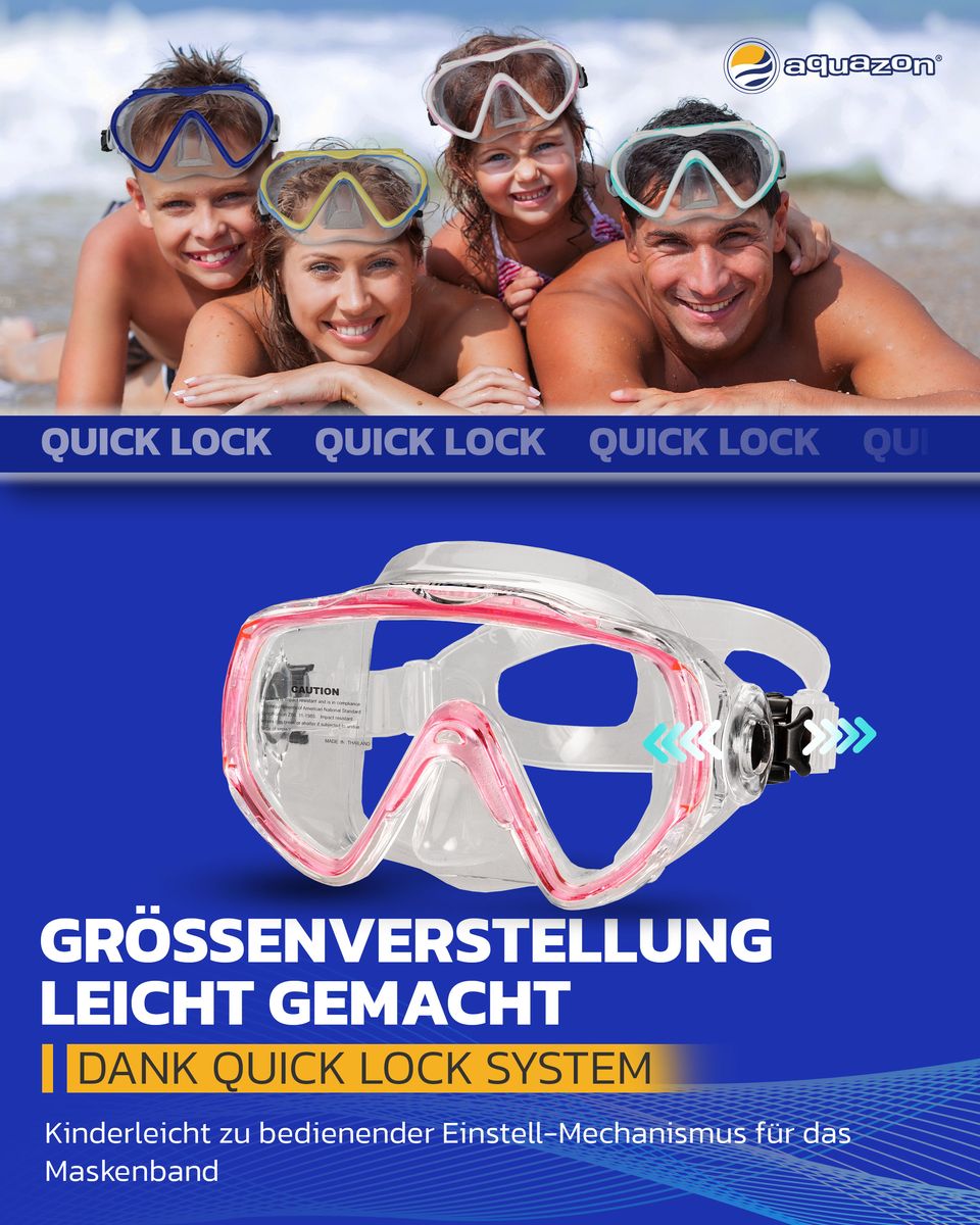 MIAMI mit Schnorchel und Flossen, Schnorchelset, für Kinder