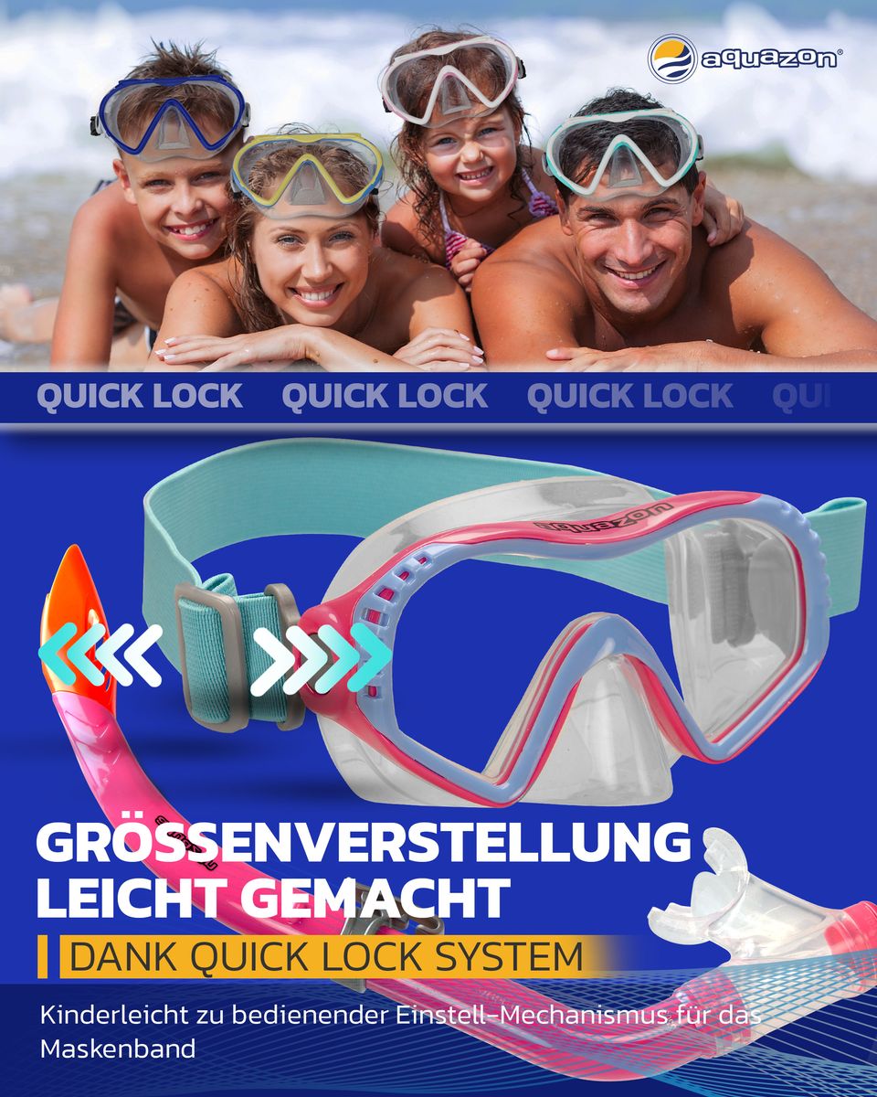 STARFISH mit Schnorchel, Schnorchelset, Kinder von 7-12 Jahren