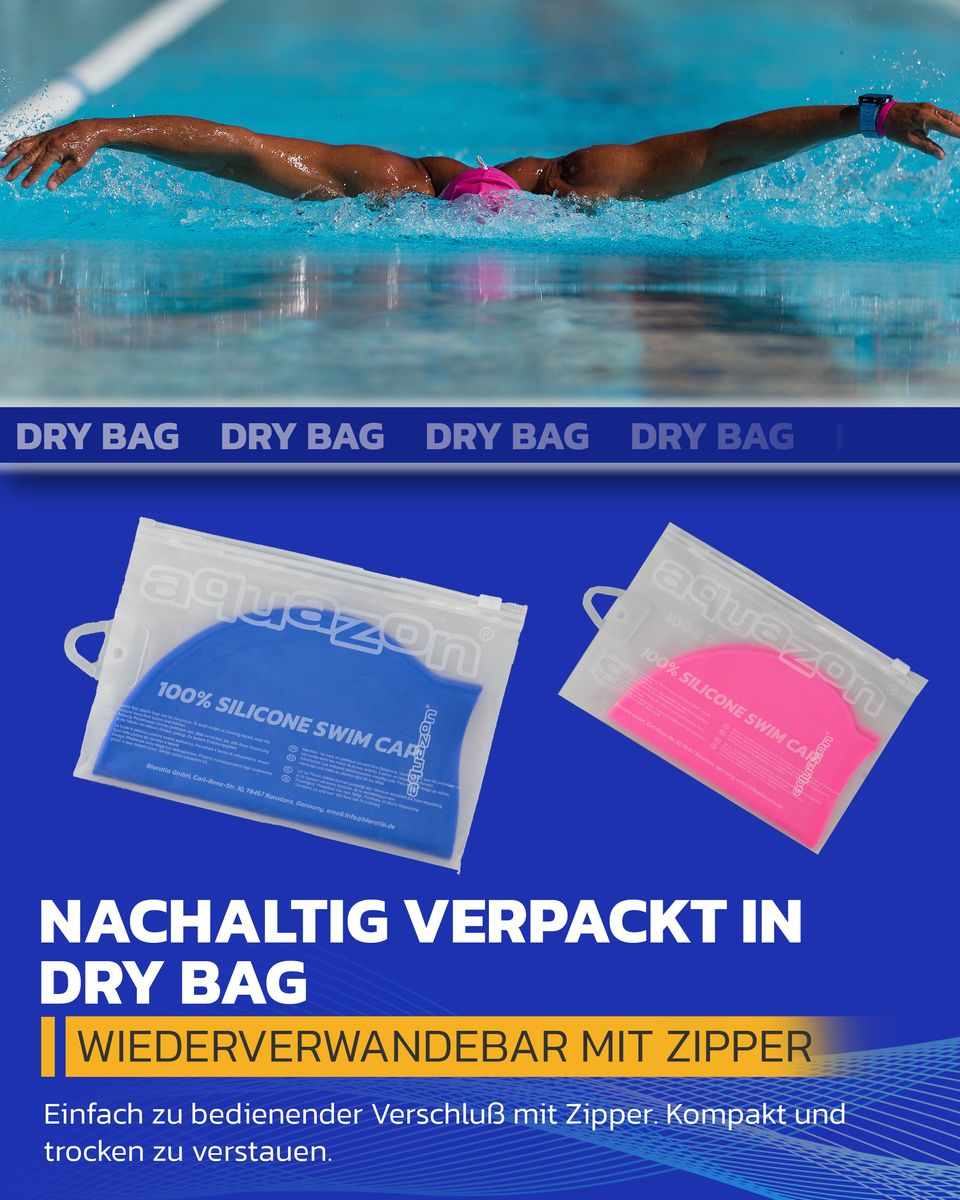 AQUAZON Premium Badekappe Damen, Herren für Erwachsene