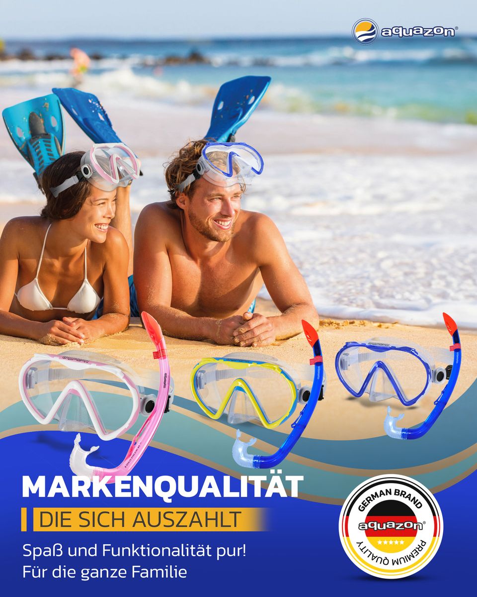 KORFU mit Schnorchel, Schnorchelset für Kinder 7-12 Jahren