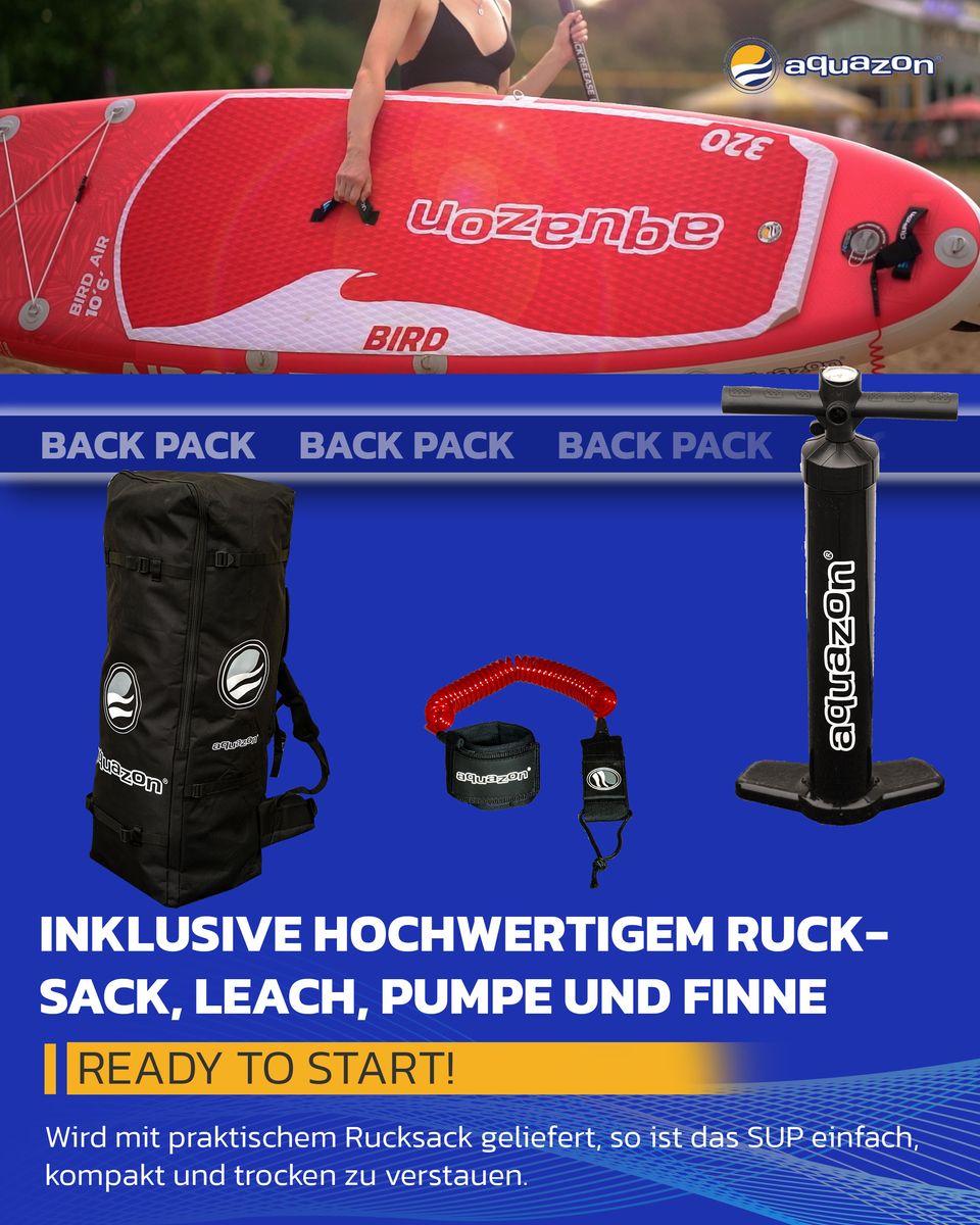 SUP Stand up Paddling Board BIRD AIR 320 10'6 GFK Paddel Allrounder