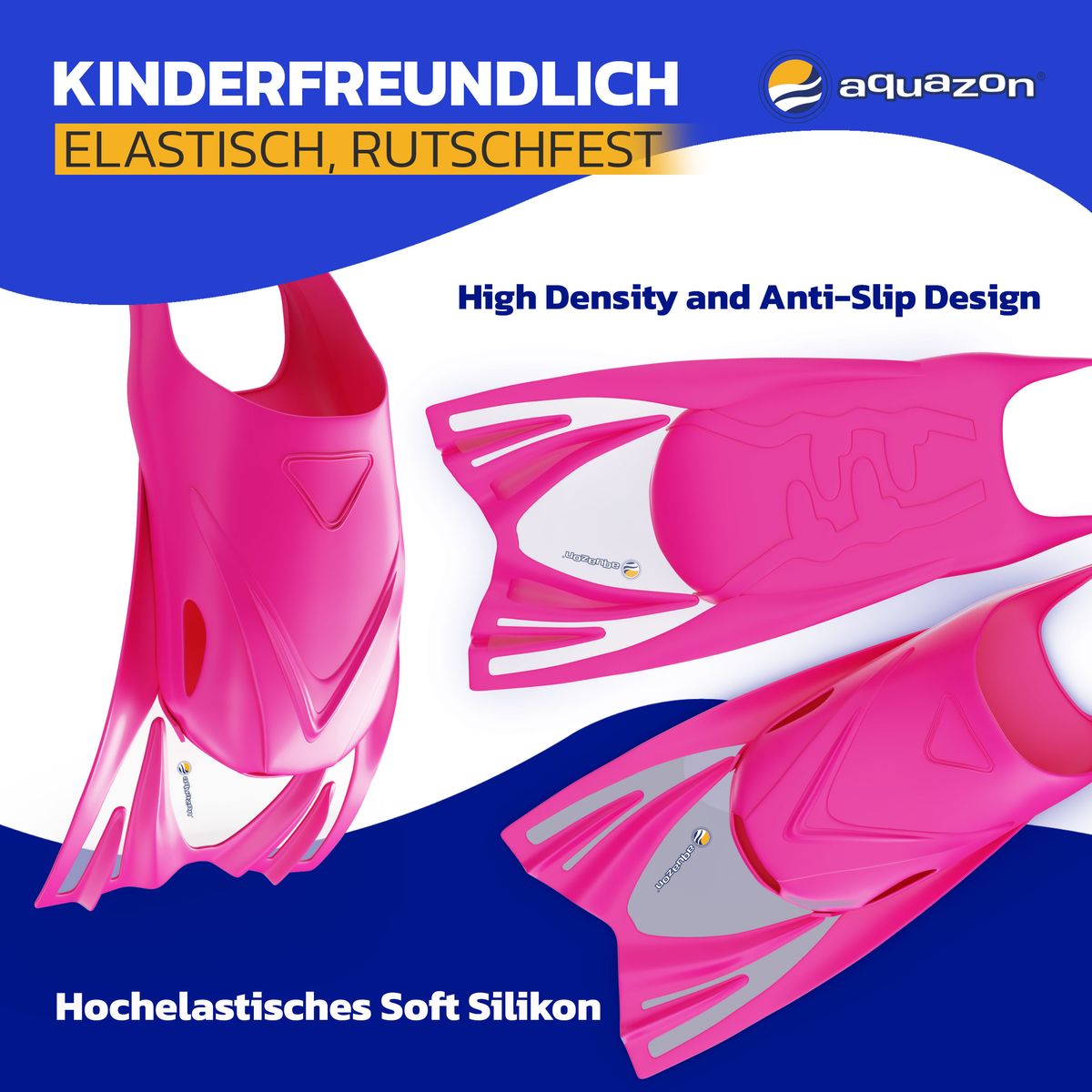 Kinder Schwimmflossen JOY, leicht anzuziehen in Größen 28 - 35