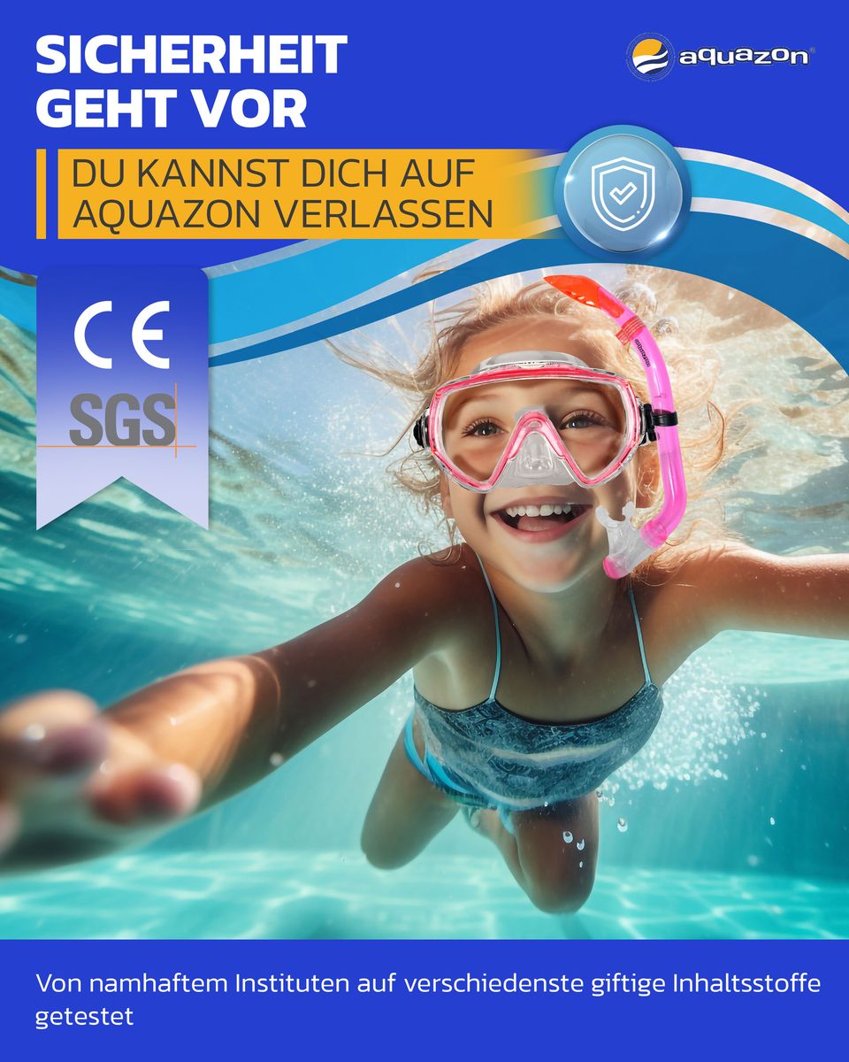 MIAMI mit Schnorchel und Flossen, Schnorchelset, für Kinder