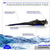 AQUAZON BARRACUDA Schwimmflossen, Schnorchelflossen