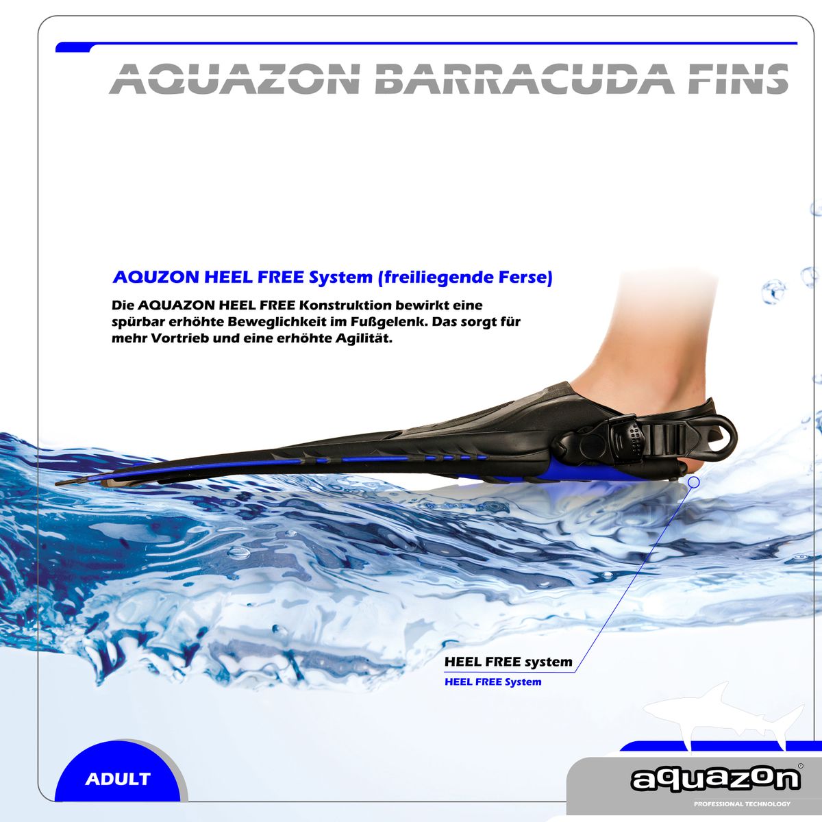 AQUAZON BARRACUDA Schwimmflossen, Schnorchelflossen