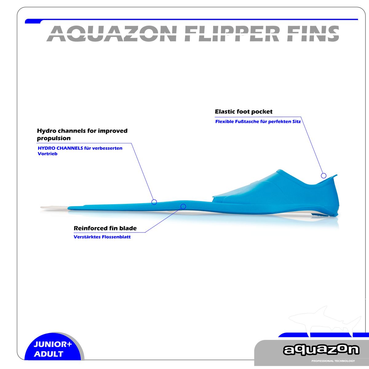 FLIPPER Robuste Schnorchel- Schwimmflossen für Kinder, Jungendliche und Damen