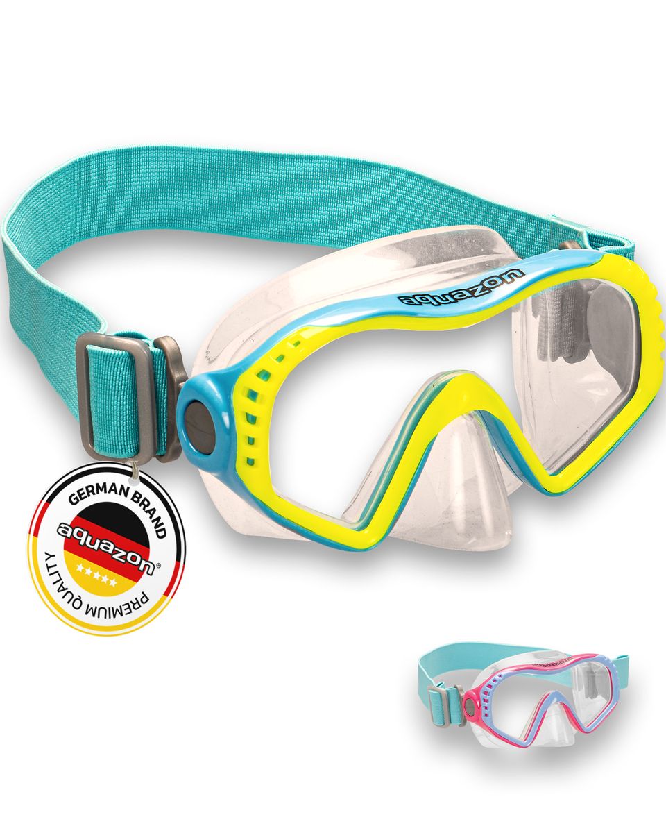 STARFISH Kinder Schnorchelbrille 7-12 Jahre mit innovativem Textil Kopfband